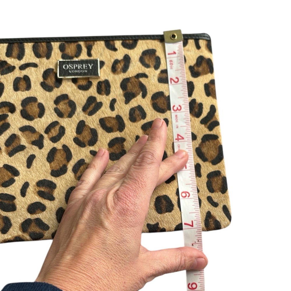 New w tags Osprey London Animal leopard Print Clutch leather pouch - Picture 7 of 7